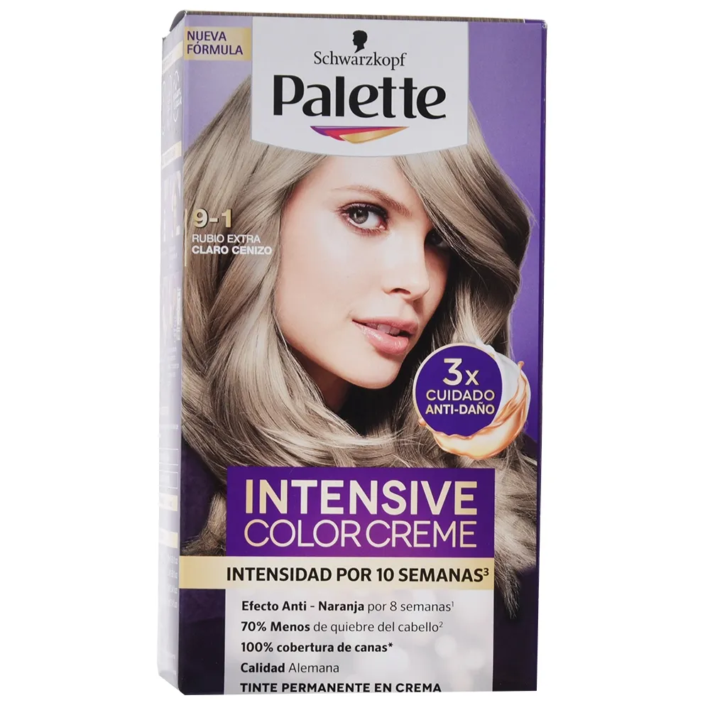 Tinte Rubio Extra Claro Cenizo Palette Kit 9-1