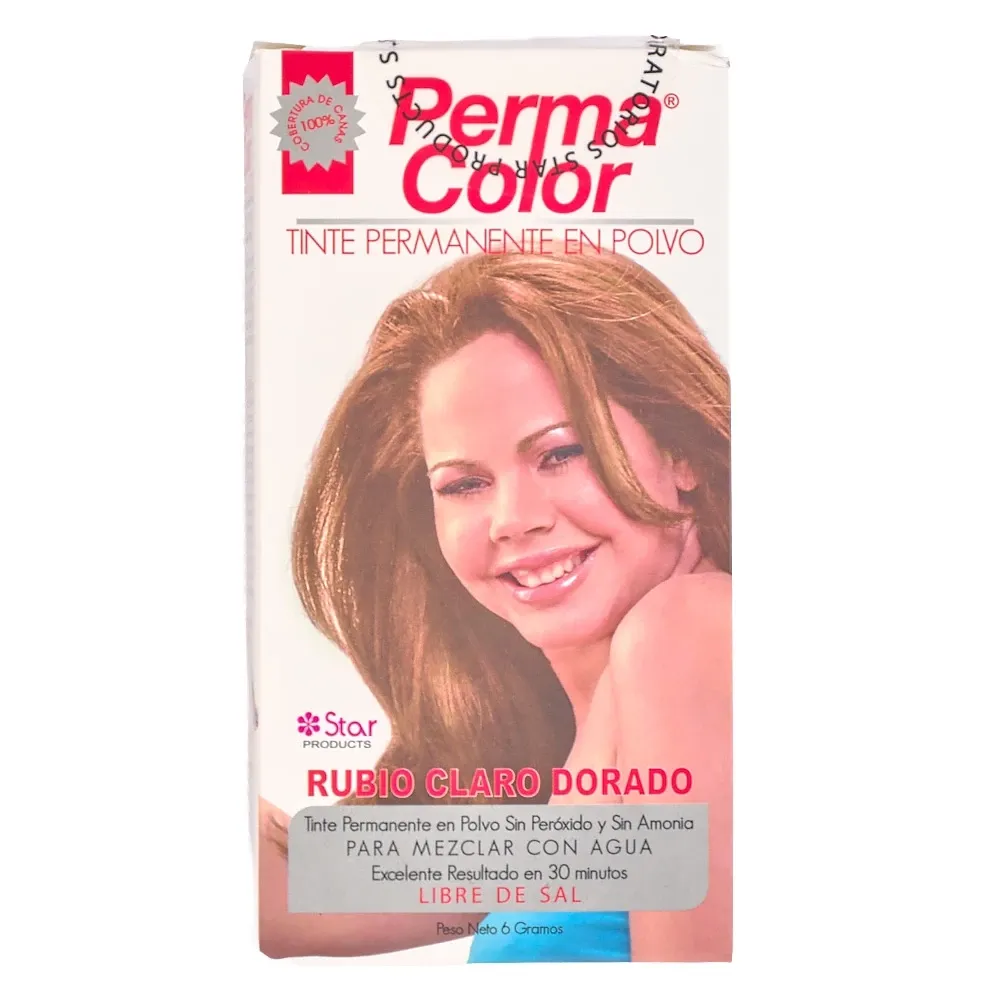 Tinte Para Cabello Perma Color Rubio Claro Dorado